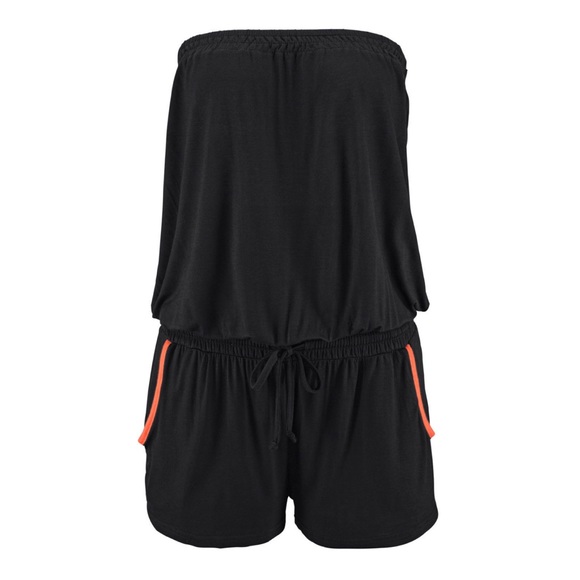 Strapless Smocked Jersey Romper w Pockets - Picture 2 of 6